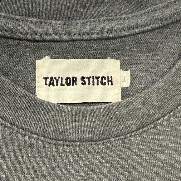 Taylor Stitch The Heavy Bag Crewneck T-Shirt Gray With Pocket Mens 36 XS Tee - Picture 5 of 8
